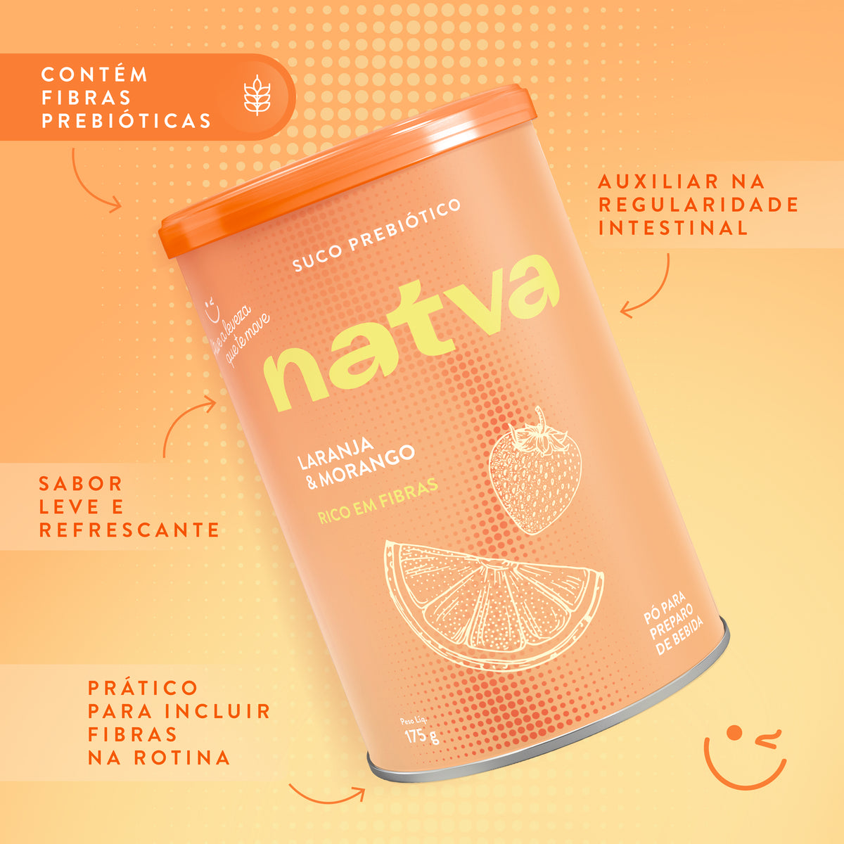 Suco Prebiótico - Laranja e Morango