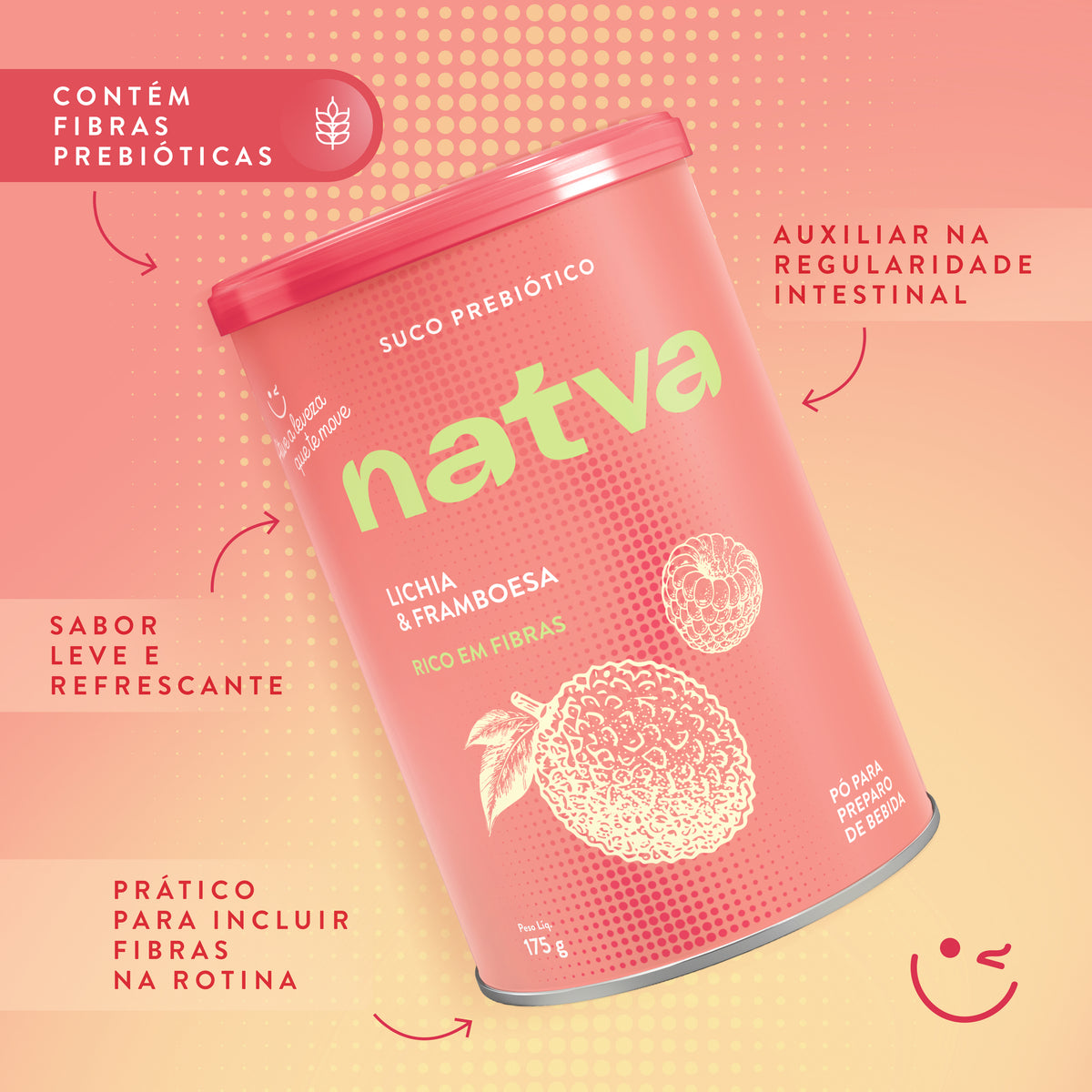 Suco Prebiótico - Lichia e Framboesa