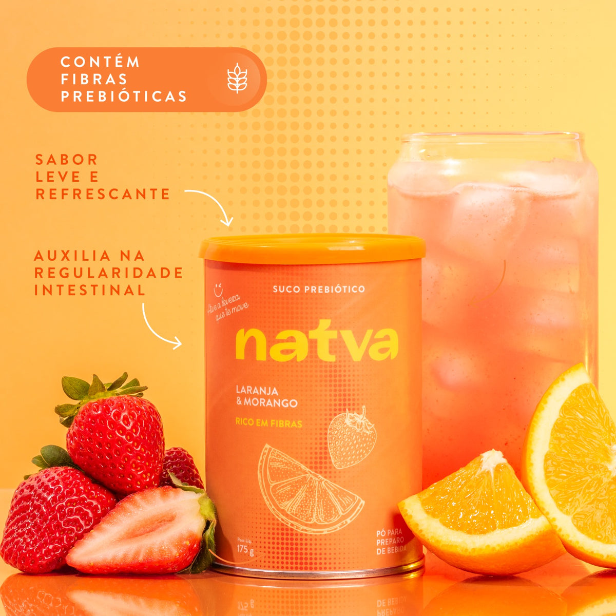 Suco Prebiótico - Laranja e Morango